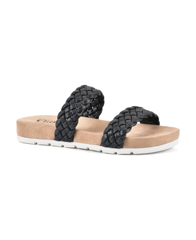 Shop Cliffs By White Mountain Women's Truly Slide Sandals In Black Smooth