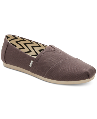 Shop Toms Women's Alpargata Recycled Slip-on Flats In Ash Gray Recycled Canvas