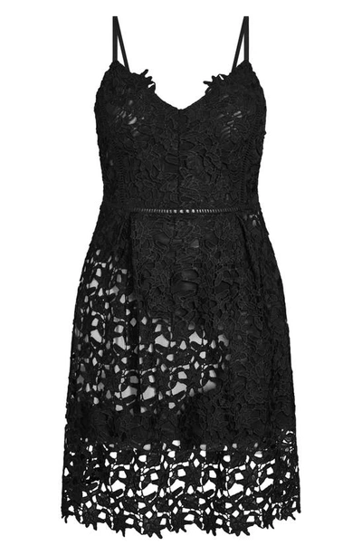 Shop City Chic So Fancy Lace Midi Dress In Black / Black