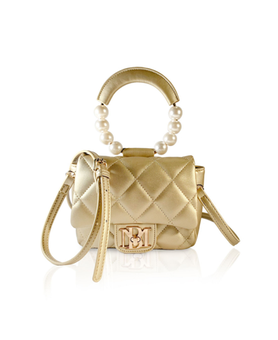 Shop Badgley Mischka Women's Mini Flap Quilted Handbag In Metallic Gold