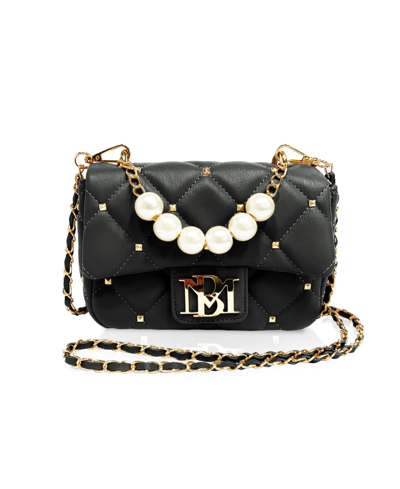 Shop Badgley Mischka Women's Mini Flap Quilted Handbag In Black