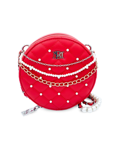 Shop Badgley Mischka Women's Rounded Shoulder Handbag In Red
