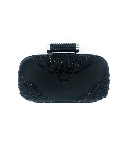 Shop Badgley Mischka Women's Evening Clap Clutch Handbag In Black
