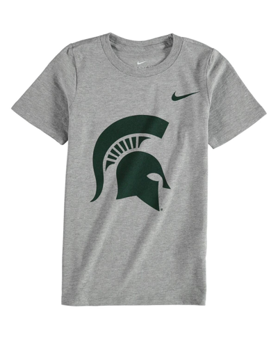 Nike Toddler Boys And Girls  Heather Gray Michigan State Spartans Logo T-shirt In Charcoal
