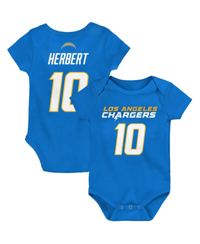 Shop Outerstuff Unisex Newborn Infant Justin Herbert Powder Blue Los Angeles Chargers Mainliner Player Name Number B