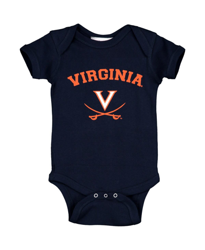 Shop Two Feet Ahead Infant Boys And Girls Navy Virginia Cavaliers Arch & Logo Bodysuit