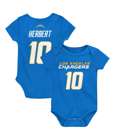 Shop Outerstuff Unisex Infant Justin Herbert Powder Blue Los Angeles Chargers Mainliner Player Name Number Bodysuit