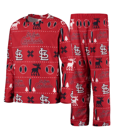 Shop Outerstuff Youth Boys Red St. Louis Cardinals Allover Print Long Sleeve Top And Pants Sleep Set