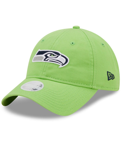 Shop New Era Women's  Neon Green Seattle Seahawks Core Classic 2.0 9twenty Adjustable Hat