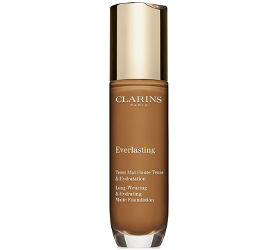 Shop Clarins Everlasting Long-wearing Full Coverage Foundation, 1 Oz. In .n Chocolate