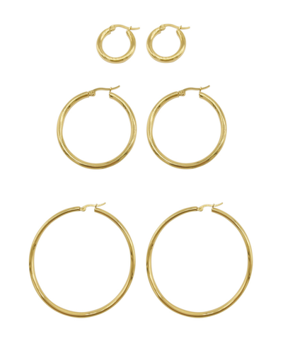 Shop Adornia Hoop Earring Set In Yellow