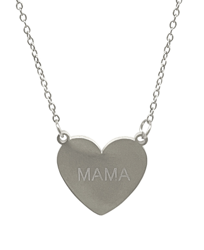 Shop Adornia Mama Heart Necklace In Silver