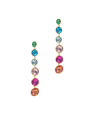 Adornia Rainbow Linear Drop Earrings In Pink