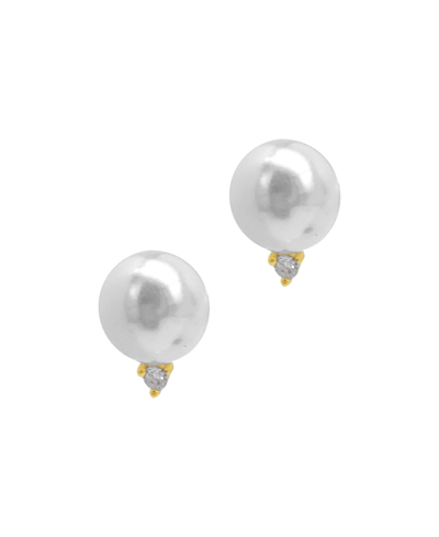 Shop Adornia Imitation Pearl And Crystal Earrings In White