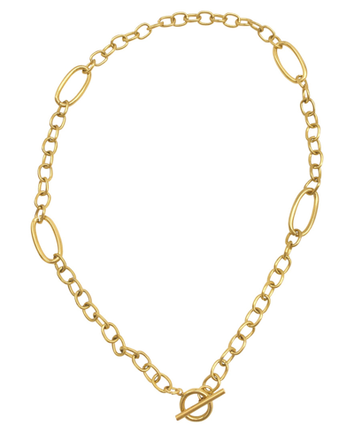 Shop Adornia Mixed Link Toggle Necklace In Yellow