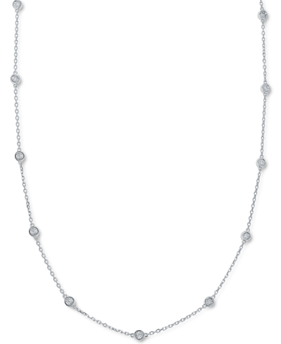Effy Collection Effy Diamond Bezel 18" Statement Necklace (1/4 Ct. T.w.) In Sterling Silver In Sterling Silver