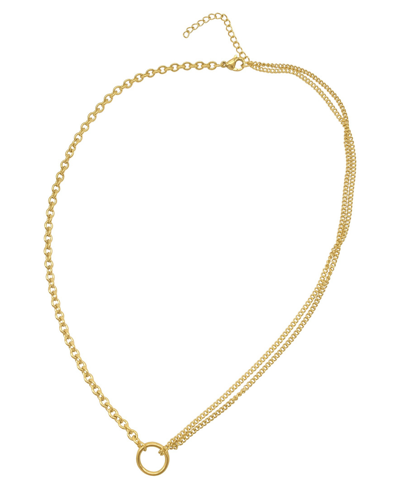 Shop Adornia Mixed Chain Necklace In Yellow