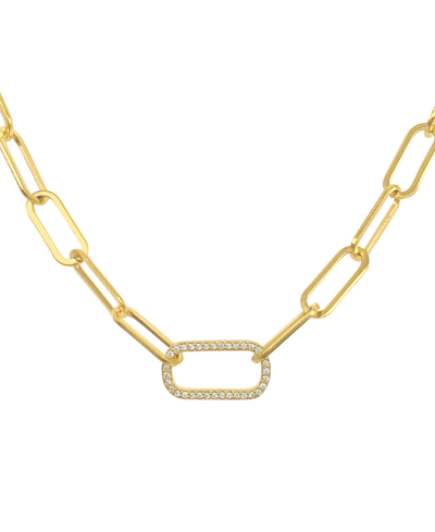 Shop Adornia Paper Clip Chain With Oversized Link Necklace In Yellow