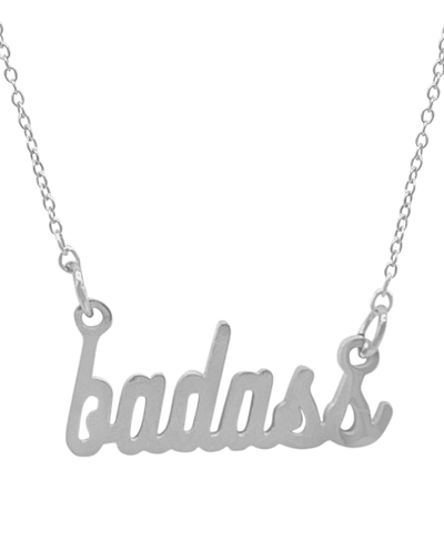 Adornia Silver Cursive Badass Necklace In Silver