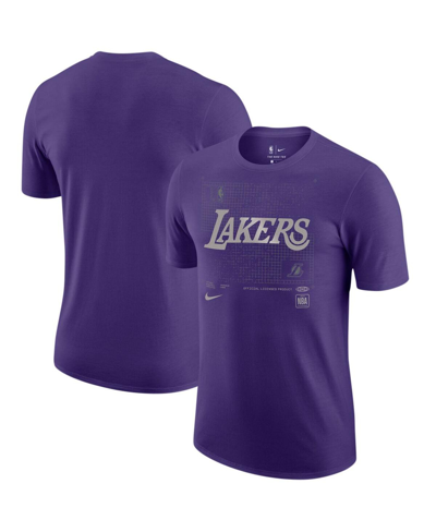 Shop Nike Men's  Purple Los Angeles Lakers Courtside Chrome T-shirt