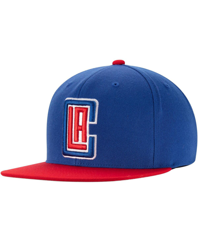 Shop Mitchell & Ness Men's  Royal, Red La Clippers Two-tone Wool Snapback Hat In Royal/red