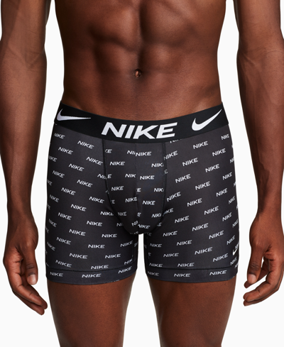 Shop Nike Men's 3-pk. Dri-fit Essential Micro Boxer Briefs In  Logo Print