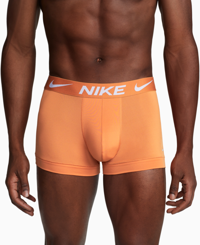 Shop Nike Men's 3-pk. Dri-fit Essential Micro Trunk Boxers In Blue/orange