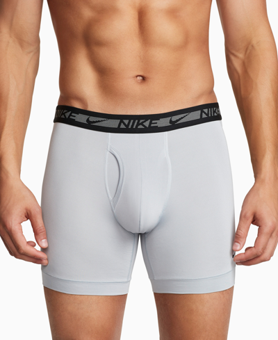 Shop Nike Men's 3pk. Dri-fit Ultra Stretch Micro Boxer Briefs In Grey
