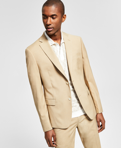 Shop Alfani Men's Slim-fit Stretch Solid Suit Jacket, Created For Macy's In Caramel