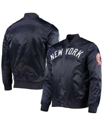 Shop Pro Standard Men's  Navy New York Yankees Wordmark Satin Full-snap Jacket