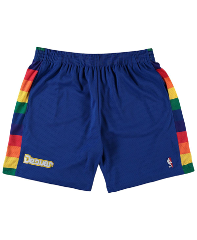 Shop Mitchell & Ness Men's Mitchell Ness Royal Denver Nuggets Big Tall Hardwood Classics Team Swingman Shorts