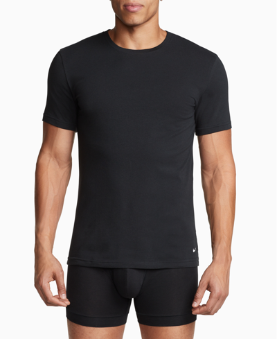 Shop Nike Men's 2-pk. Dri-fit Essential Cotton Stretch Undershirts In Black