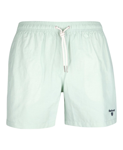 Shop Barbour Men's Essential Logo 5" Swim Shorts In Dusty Mint