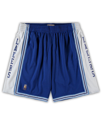 Shop Mitchell & Ness Men's Mitchell Ness Royal Los Angeles Lakers Big Tall Hardwood Classics Team Swingman Shorts