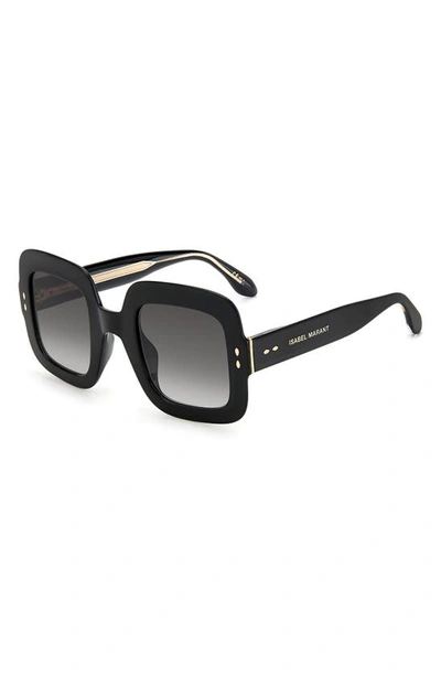 Shop Isabel Marant 49mm Square Sunglasses In Black / Grey Shaded