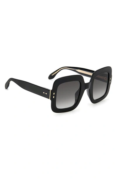 Shop Isabel Marant 49mm Square Sunglasses In Black / Grey Shaded