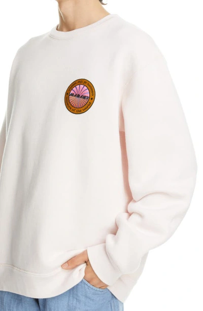 Shop Isabel Marant Mikolo Cotton Blend Logo Patch Sweatshirt In Light Pink