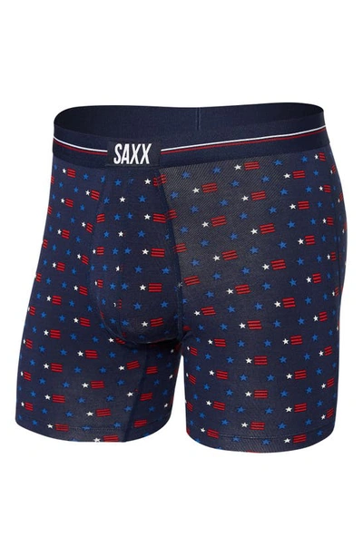 Shop Saxx Vibe Super Soft Slim Fit Boxer Briefs In Liberty- Navy