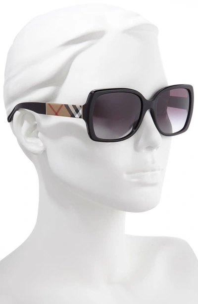 Shop Burberry 58mm Square Sunglasses In Black