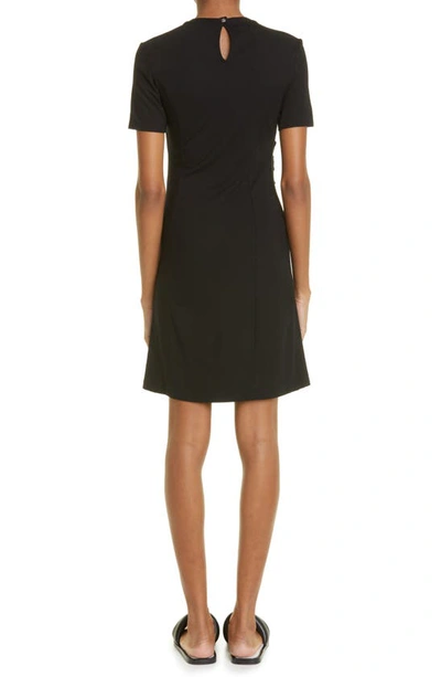 Shop Rabanne Paco  Cotton Jersey Snap-up Minidress In Black