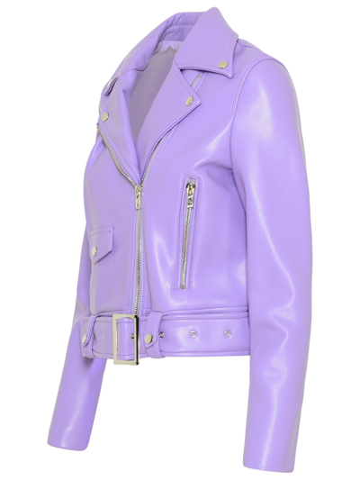 Stand Studio Purple Faux Leather Esmeralda Jacket In Violet