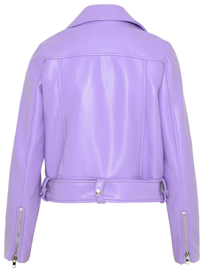 Stand Studio Purple Faux Leather Esmeralda Jacket In Violet