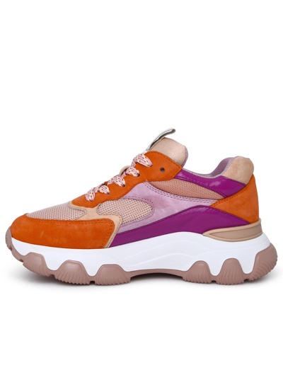 Shop Hogan Multicolor Suede Blend Hyperactive Sneakers In Orange