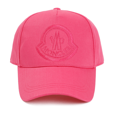 Shop Moncler Logo Embroidered Baseball Hat In Pink
