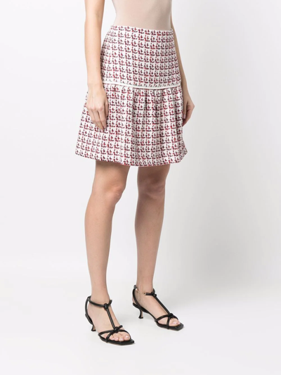 Ferragamo Textured A-line Skirt In White