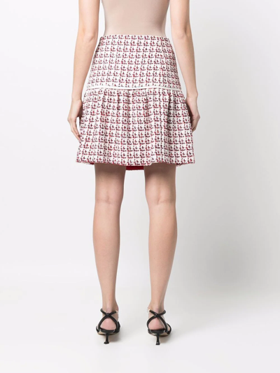 Ferragamo Textured A-line Skirt In White