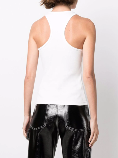 Shop Misbhv Ribbed Racerback Tank Top In Weiss