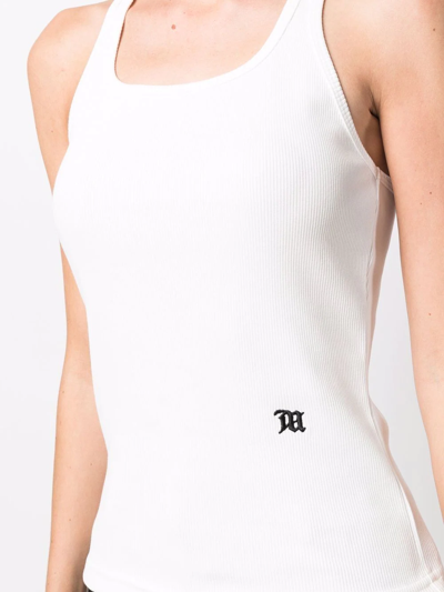 Shop Misbhv Ribbed Racerback Tank Top In Weiss