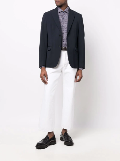 Mazzarelli Micro Floral-print Shirt In Violett