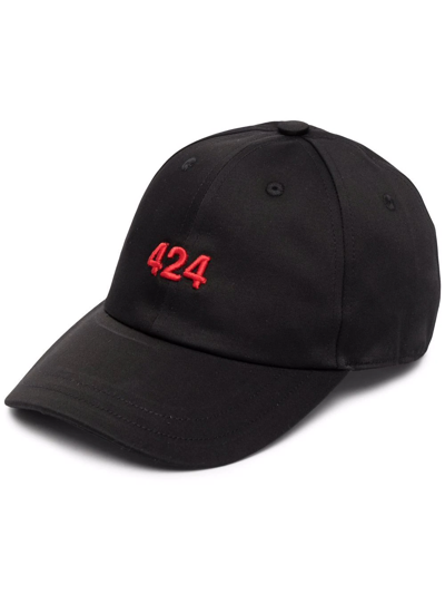 Shop 424 Logo-embroidered Baseball Cap In Schwarz